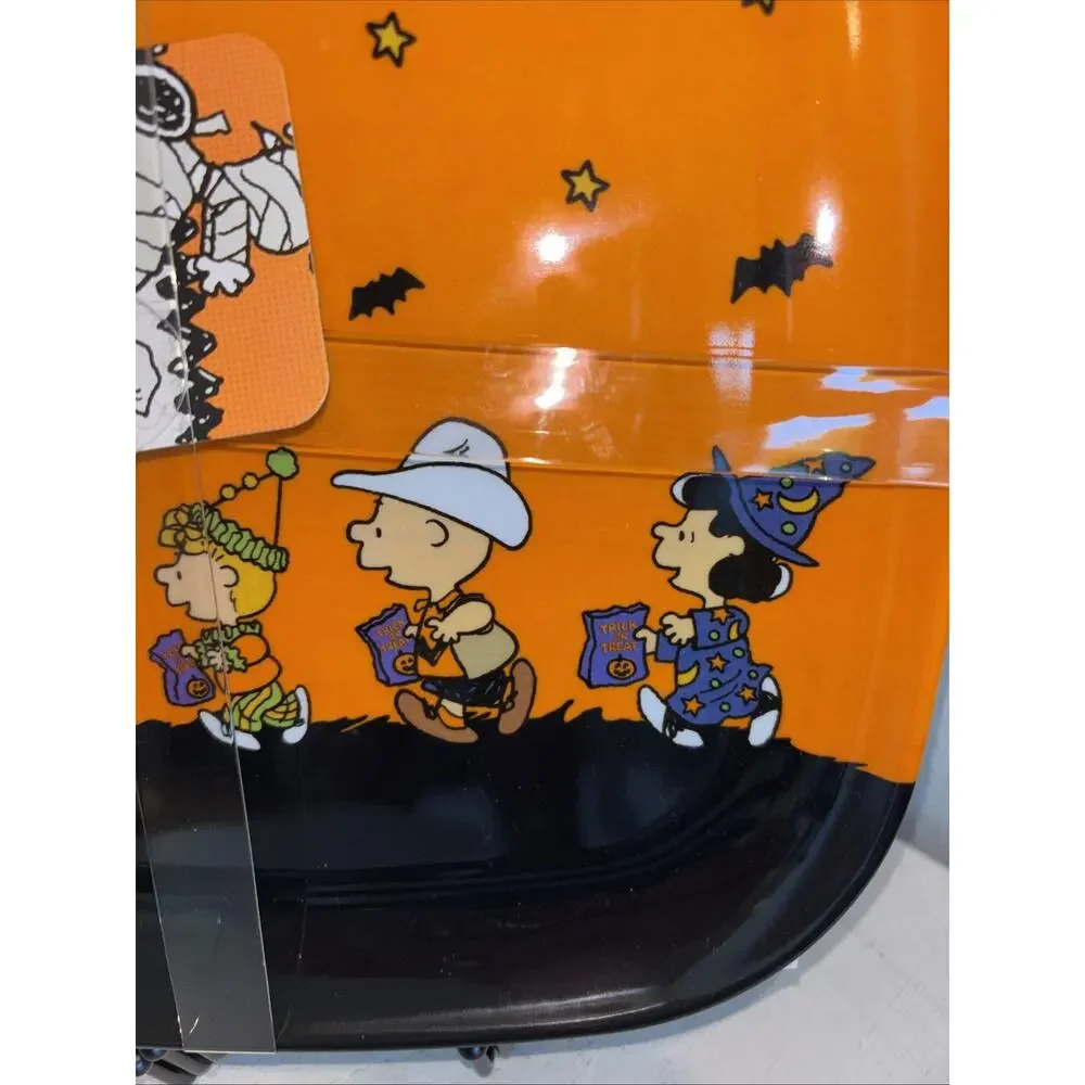 Peanuts Halloween Plate Set Of 4 Snoopy Woodstock Charlie Bats Melamine 10